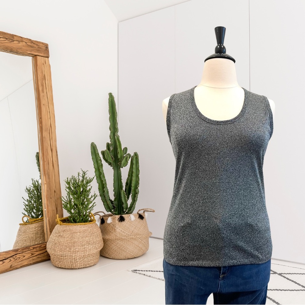 J.Crew Sparkle Scoop Neck Tank Top